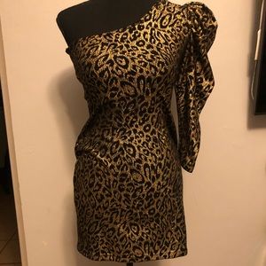 One shoulder leopard Dress